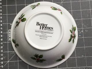 Better Homes & Gardens Holiday 2009 Limited Edition Soup / Cereal Bowls