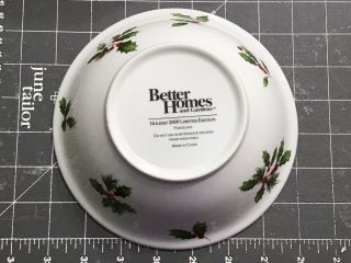 Better Homes & Gardens HOLIDAY 2009 LIMITED EDITION Soup / Cereal Bowls 2