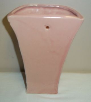 Vintage Art Pottery Pink Wall Pocket Vase Hull? 3