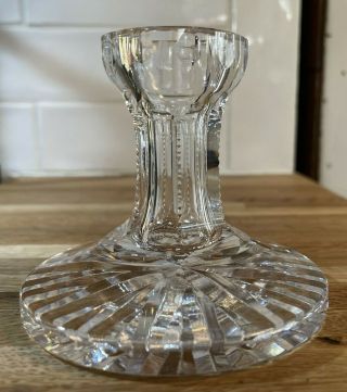 Two Large Waterford Crystal Elegant Single Light Candle Holders Candlesticks