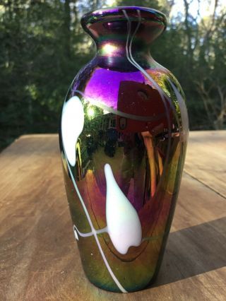 Vintage Fenton Art Glass Hearts And Vine Vase