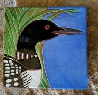 Marblehead Tileworks Tile Loon 6 " X 6 " Pottery Ma Mass