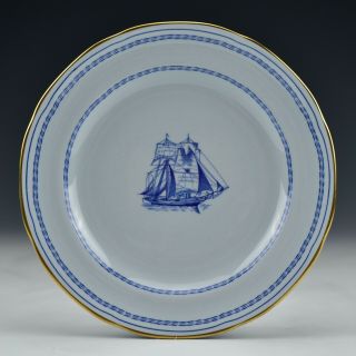 Spode Trade Winds Blue Bread And Butter Plate With Gold Trim 6 Inch