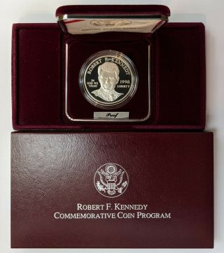 1998 - S Robert F.  Kennedy Memorial Proof Silver Dollar With Ogp &