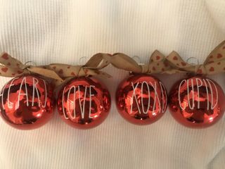 Set Of 4 Rae Dunn Inspired Valentines Day Ornaments