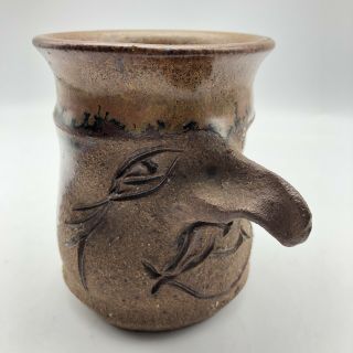 Vintage Stoneware Pottery Ugly Face Mug With Big Nose