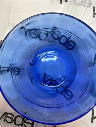 6 Vintage USA Made PYREX Cobalt Blue Glass Custard Dessert Bowls 463 /175 ml 2