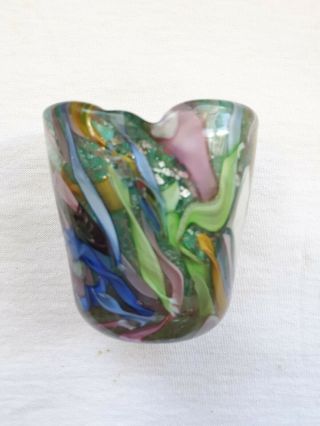 Vintage Murano Small Glass Vase Made In Italy 1950s/60s Handblown
