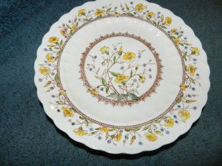 Hand Painted Ceramic Hibiscus Plate By Vernon Kilns Dinner Plate 11 "