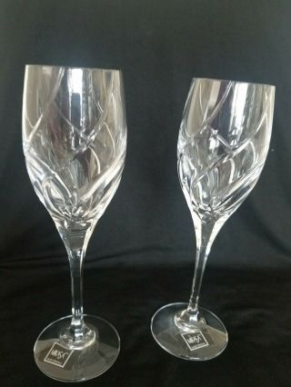 Mikasa Lead Crystal Olympus Wine Set Of 2 Glasses 8 1/4 Inches