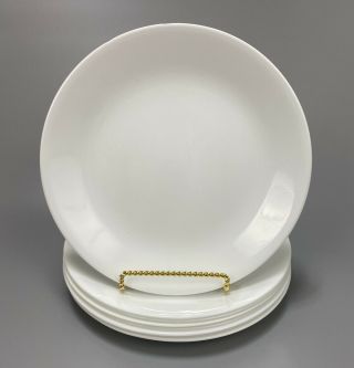 Set Of 8 Vtg Corelle Frost Winter White 10.  25 " Usa Dinner Plates Glass