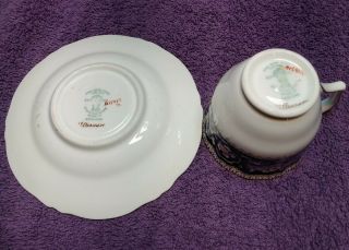 Crown Staffordshire Footed Tea Cup & Saucer Set Fine Bone China Made in England 3