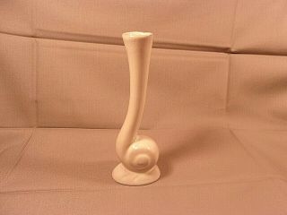 Vintage Frankoma Pottery 31 Snail Bud Vase,  White Sand Glaze