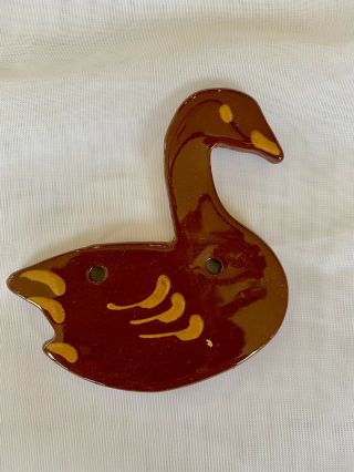 Ned Foltz Reinholds,  Pa (lancaster Area) Redware Pottery Swan/goose Ornament.