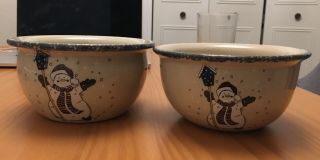 2x Home & Garden Party Christmas Snowman ⛄️ Small Soup/cereal/dip Bowl 2002