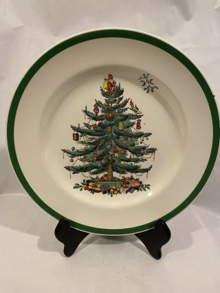 Vintage Spode Christmas Tree 10 1/2” Dinner Plate Made In England S3324.
