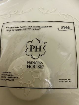 3146 Princess House Fantasia Bake,  Serve & Store Silicone Steamer Set 2