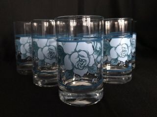 Vintage Corelle Blue Velvet Juice Glasses 7oz - Set Of 7 Euc
