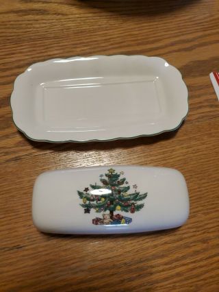 Nikko Happy Holidays Christmas 1/4 Lb Butter Dish & Lid