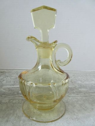 Old Vintage Heisey Empress Sahara Yellow Depression Glass Cruet W/stopper
