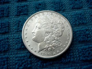 1890 Morgan Silver Dollar U.  S.  Minted Coin Au About Uncirculated