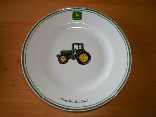 Gibson John Deere Tractor Dinner Plate 11 1/4 " Green Farm 4 Available