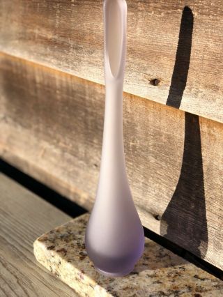 Vintage Viking Glass 11” Lavender Frosted Satin Epic Swung Bud Vase