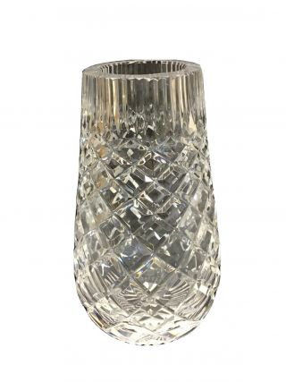 Vintage Waterford Crystal Footed Vase 7  Crafted In Ireland - Heavy And Thick.