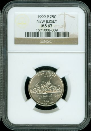 1999 - P Jersey Quarter Ngc Ms67 2nd Finest Registry