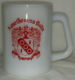 Vintage Alpha Gamma Delta Federal Glass Coffee Mug/cup Only One On Ebay