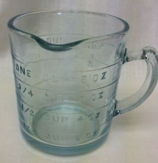 Vintage Philbe Blue Fire King Oven Glass 1 Spout Measuring Cup
