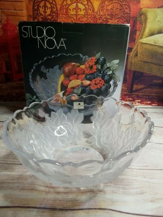Vintage Mikasa Crystal Studio Nova Winter Rose 12 " Salad Bowl Wy051/259