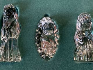 Marquis By Waterford Crystal Nativity Set Glass Mary Joseph And Jesus W/ Box