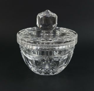 Vintage Waterford Clear Cut Floral Flower Candy Trinket Box Dish W/ Lid
