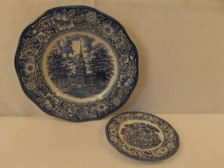 Staffordshire " Liberty Blue " Dinner And Bread& Butter Plate