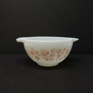 Vintage 441pyrex White And Pink Gooseberry 1 1/2 Pt.  Ovenware Nesting Bowl