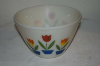 Vintage Fire King Oven Ware Tulip 9 1/2 " Round X 6 " T Nesting Mixing Bowl Euc