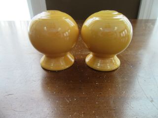 Vintage Fiesta Ware Homer Laughlin Ball Yellow Salt & Pepper Shakers