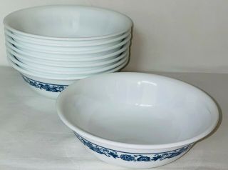 8 Corelle Old Town Blue 6 1/4 " Cereal Bowls