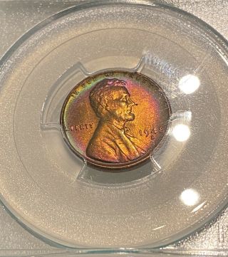 1948 - S LINCOLN PENNY PCGS MS65RB 1C ONE CENT US COIN SAN FRANCISCO TONING 2