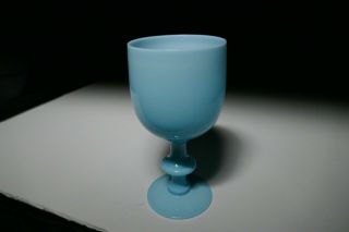 Imperial Glass Provincial Blown Water Goblet Turquoise 6 1/2 " T Ca 1962 - 1966