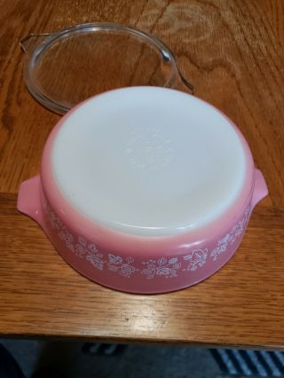 Vintage Pyrex Pink Gooseberry 471 Casserole With Lid 3