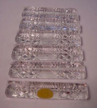 Vintage Bleikristall Crystal Glass Knife Rests Made In Western Germany Boxed (6)