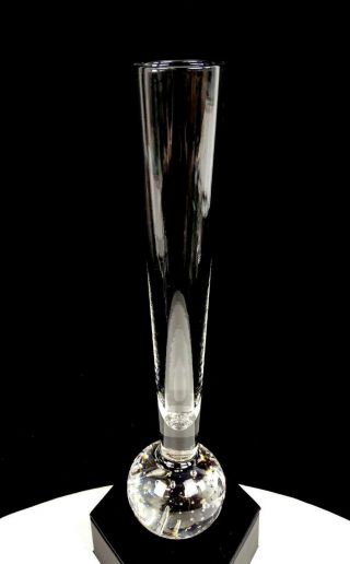 Murano Italy Art Glass Controlled Bubble Clear 9 7/8 " Stick Paperweight Vase