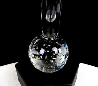MURANO ITALY ART GLASS CONTROLLED BUBBLE CLEAR 9 7/8 