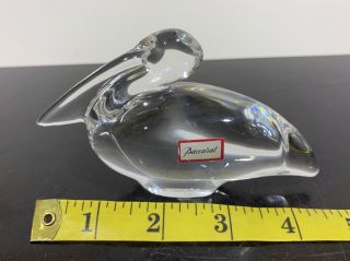 Signed BACCARAT France Crystal Clear Glass Nautical Pelican Bird Figurine 3