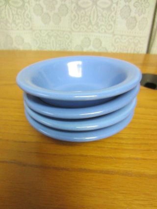 4 Ultima 4 1/2 " Blue Small Bowls Heavy Ceramic Retro Restaurant Diner Ware