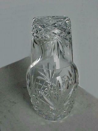Heavy Cut Crystal Bedside Water Carafe Decanter W/ Glass Cup Waterford ?