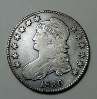 1830 Capped Bust Half Dollar Vf Details 50¢ Cent 90 Silver Coin
