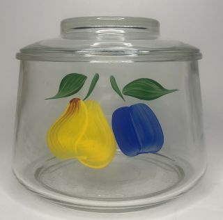 Vintage Bartlett Collins - Gay Fad Glass Squatty Jar Cracker Canister 6 " Retro